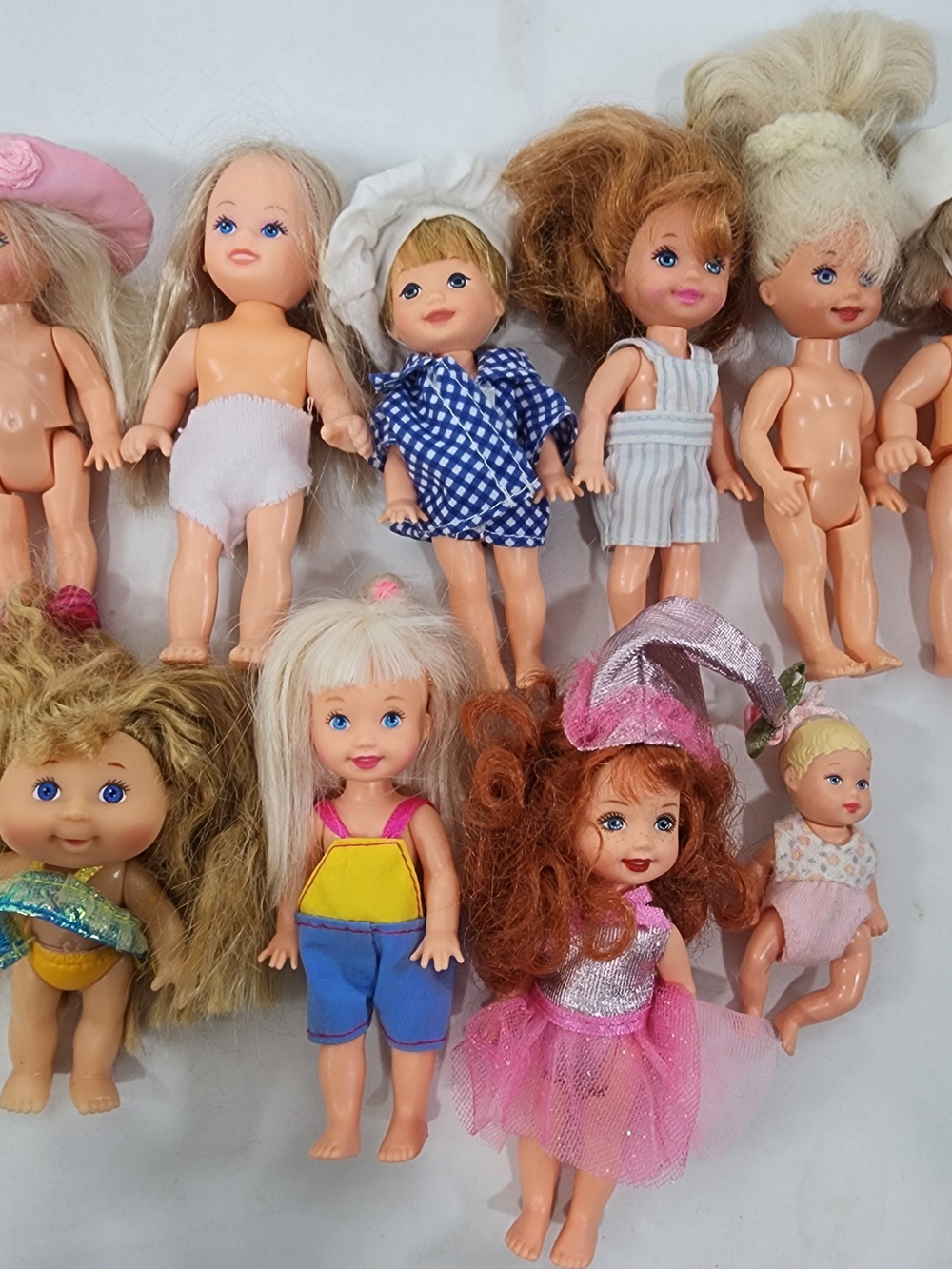 Vintage Y2K Mattel Barbie Kelly Doll Lot & Mini Cabbage Patch Kid - 10 Count